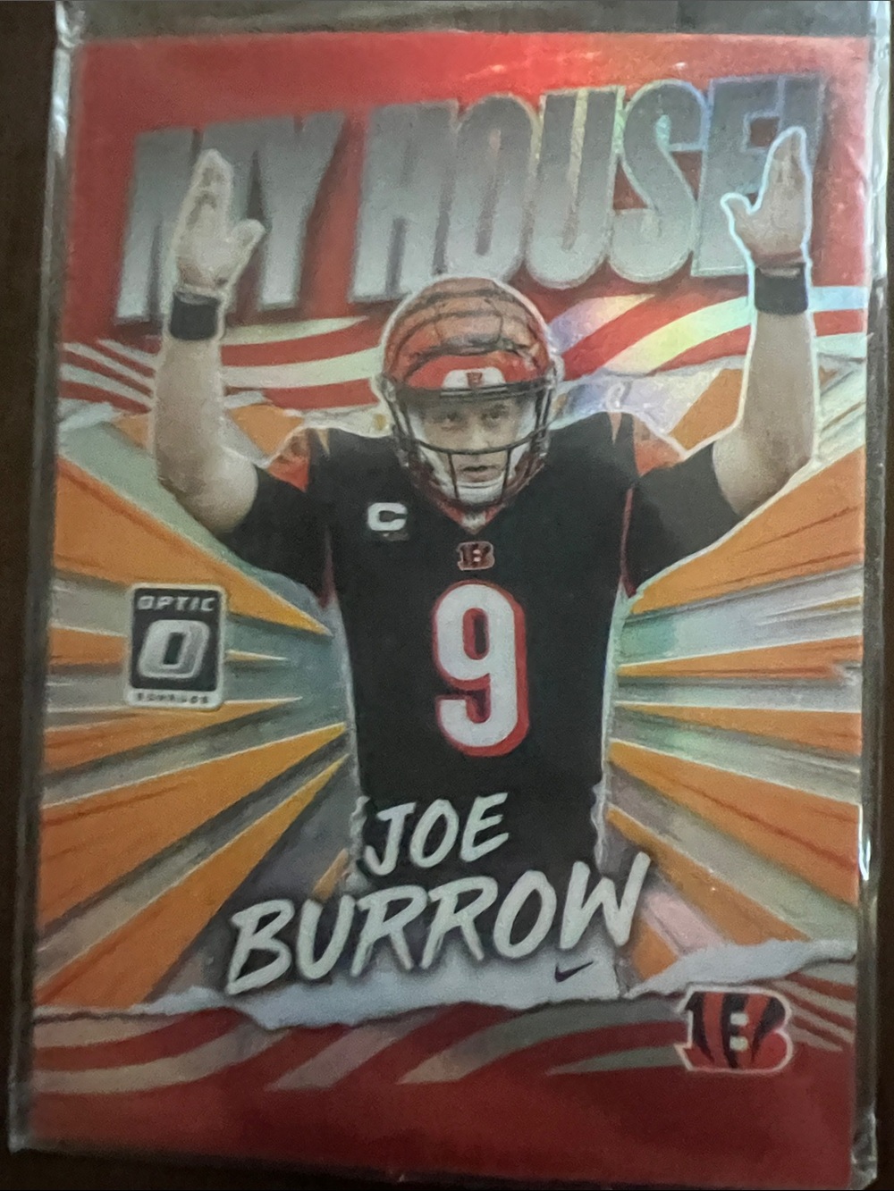 Joe Burrow Optic MY HOUSE Football Card - Cincinnati Bengals extremely rare card